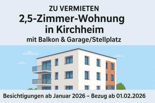 Foto - Zu vermieten: 2,5-Zimmer-Wohnung mit Balkon & EBK in Kirchheim