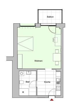 Foto - 1 Zimmer Etagenwohnung zur Miete in Frankfurt am Main