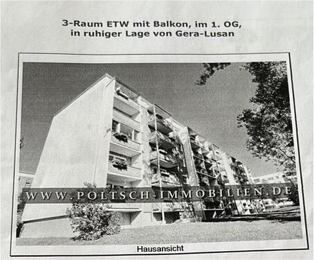 Foto - Etagenwohnung zur Miete in Gera