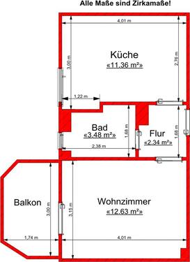 Foto - 1 Zimmer Etagenwohnung in Gera