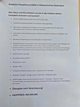 Foto - 5 Zimmer Doppelhaushälfte zum Kaufen in Gelsenkirchen