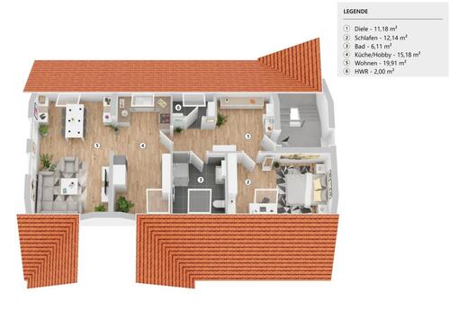 Foto - frisch renovierte 2-Zimmer-Dachgeschosswohnung zu vermieten