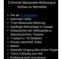 Mietwohnung Maisonette Wohnung zur Miete ab Dezember 77qm - Ingolstadt Südost
