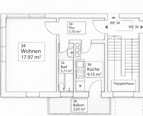 Foto - 1 Zimmer Erdgeschoßwohnung zur Miete in Kassel