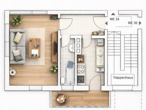 Foto - 1 Zimmer Erdgeschoßwohnung in Kassel