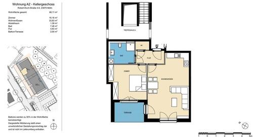 Foto - 2-Zimmer-Wohnung mit Terrasse - 860,00&nbsp;EUR Kaltmiete, ca.&nbsp; 66,11&nbsp;m&sup2;