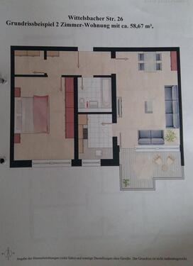 Foto - Möblierte 2-Zimmer-Wohnung mit Balkon und TG-Stellplatz