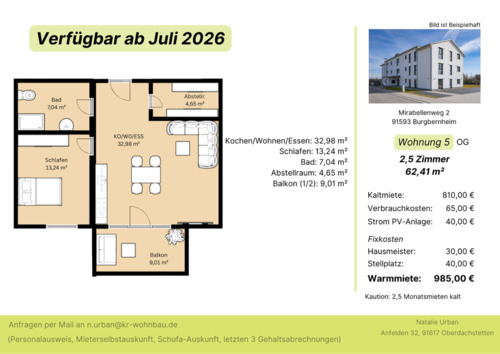 Foto - 2.5 Zimmer Etagenwohnung in Burgbernheim