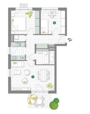 Foto - 3 Zimmer Erdgeschoßwohnung zur Miete in Nauen