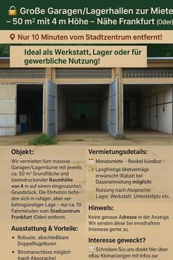 Foto - Lagerhalle Große Werkstatt nahe Frankfurt (Oder) zu vermieten!
