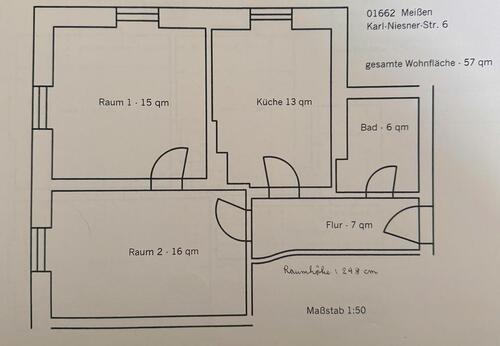 Foto - 2-Raum Wohnung in Meißen - 460,00 EUR Kaltmiete,