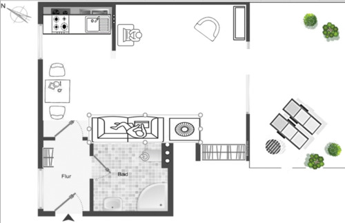Foto - Neu renoviertes + möbliertes Appartement mit DT, TOP-Lage MUC