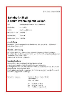 Foto - Bahnhofsnähe!! 2-Raum Wohnung mit Balkon