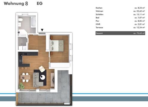 Foto - Eigentumswohnung Neubau, Modern Stadtmitte WG8