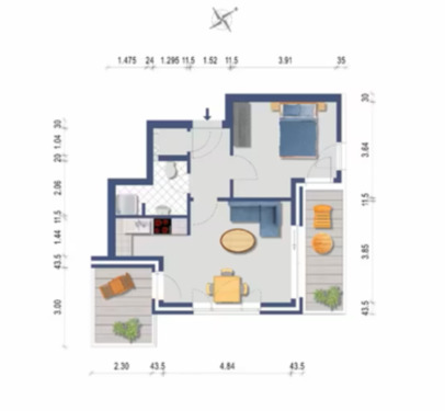 Foto - 2 Zimmer Etagenwohnung zur Miete in Dahme