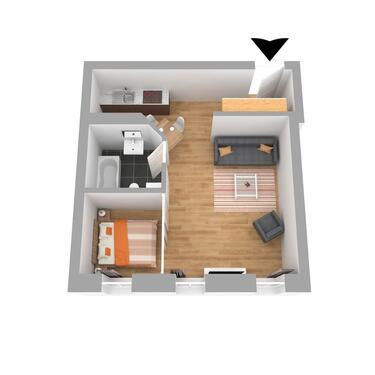 Foto - Möbliertes Apartment mit Einbauküche