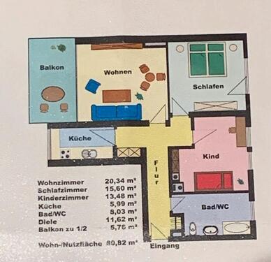 Foto - Wohnung in Straubing 80 qm Tiefgarage Balkon Aufzug Badewanne 3 Z
