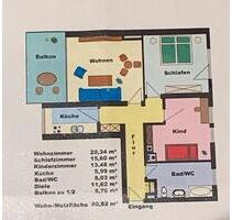Wohnung in Straubing 80 qm Tiefgarage Balkon Aufzug Badewanne 3 Z