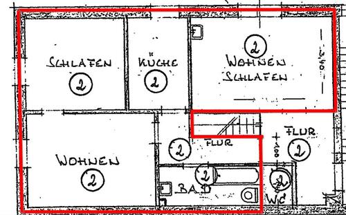 Foto - 3 Zimmer Wohnung OHZ 1.OG 65qm - 675,00&nbsp;EUR Kaltmiete, ca.&nbsp; 65,00&nbsp;m&sup2;