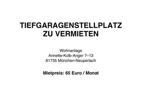 Foto - Tiefgaragenstellplatz - 65,00&nbsp;EUR Miete,