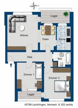 Foto - 3 Zimmer Erdgeschoßwohnung zur Miete in Leichlingen (Rheinland)