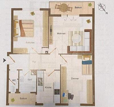 Foto - Freundliche 3-Zimmer Wohnung mit Balkon in Korntal-Münchingen