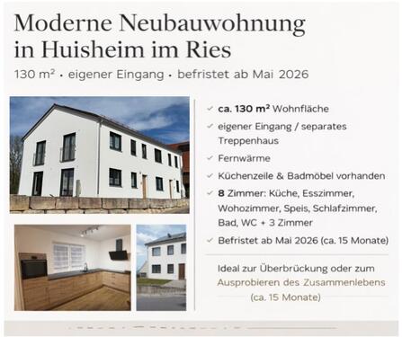 Foto - Neubauwohnung in Huisheim - 900,00&nbsp;EUR Kaltmiete, ca.&nbsp; 130,00&nbsp;m&sup2;