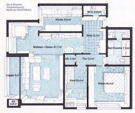 Foto - Etagenwohnung zur Miete in Düsseldorf