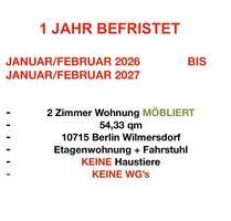 2 Zimmer Wohnung BEFRISTET + MÖBLIERT - Berlin Charlottenburg-Wilmersdorf