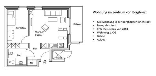Foto - Helle 2-Zimmer-Wohnung mit Balkon, zentral in Borghorst