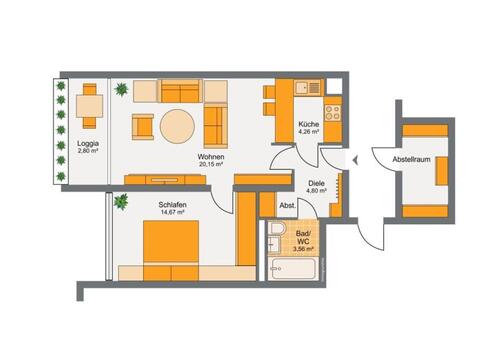 Foto - 2 Zimmer Wohnung zur Miete. Neu-Ulm, Ludwigsfeld