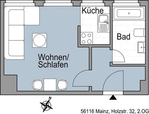 Foto - 1 Zimmer Etagenwohnung zur Miete in Mainz