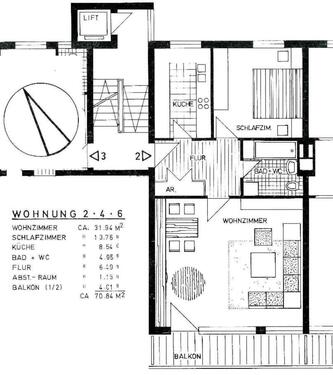 Foto - Nbg-Wöhrd, helle 2-Zi-Whg, 70m²