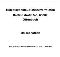 Tiefgaragenstellplatz zu vermieten - Offenbach am Main Hafen