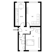 2-Zimmer-Wohnung im Erdgeschoss mit Einbauküche in Hamburg-Horn