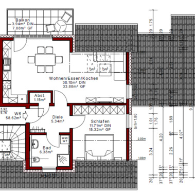 Foto - 2 Zimmer Dachgeschoßwohnung zur Miete in Ahnatal