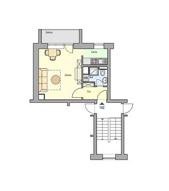 Foto - 1 Zimmer Etagenwohnung zur Miete in Schleiz