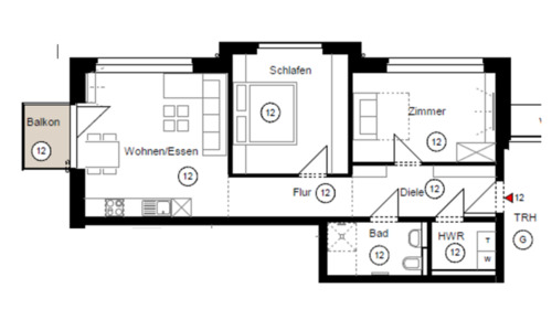 Foto - Helle 3-Zimmer-Wohnung in Münster-Roxel – 72 m², zum 01.12.25