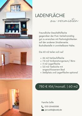 Foto - Ladenfläche 60m2 in Burgdorf¹ - 780,00 EUR Kaltmiete,