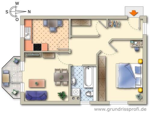 Foto - 2 Zimmer Etagenwohnung zur Miete in Greifswald