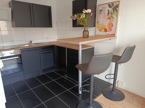 Foto - Schöne 3 Zi.-Wohnung mit neuer Küchenzeile incl. E-Geräten, Thresen, Barhocker, Südbalkon ! Erstbezug nach Sanierung!