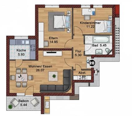 Foto - 3 Zimmer Etagenwohnung zur Miete in Lauterbach (Hessen)