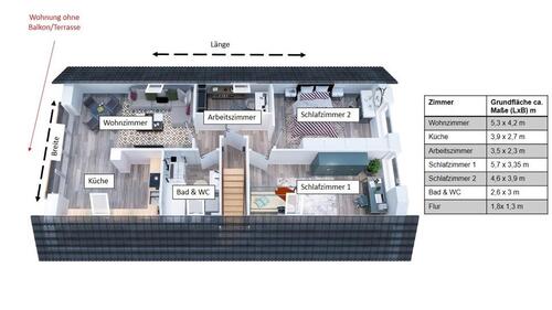 Foto - 3.5 Zimmer Dachgeschoßwohnung zur Miete in Itzehoe