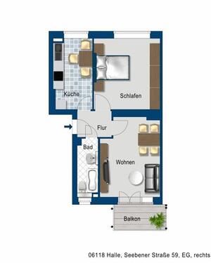 Foto - Etagenwohnung zur Miete in Halle (Saale)