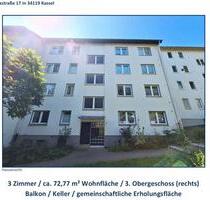 3 Zimmer, Wohnung 73m2, vorderer Westen - Kassel