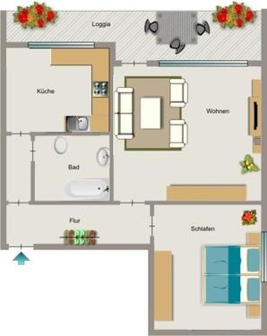 Foto - 2.5 Zimmer Etagenwohnung zur Miete in Moers