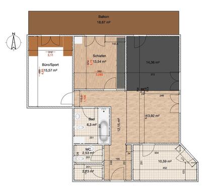 Foto - 3 Zimmer Dachgeschoßwohnung in Hünfelden