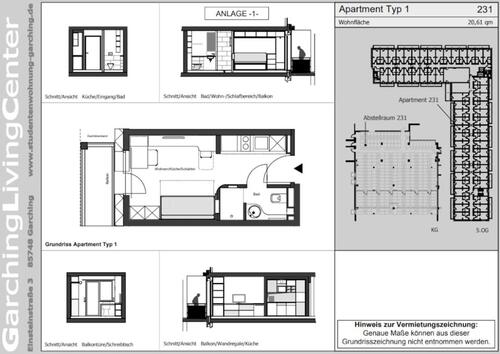 Foto - 1 Zimmer Etagenwohnung zur Miete in Garching bei München