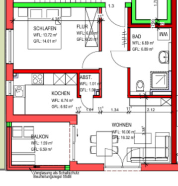 Foto - Moderne Neubau Wohnung 2 Zimmer – nur mit Wohnberechtigungsschein