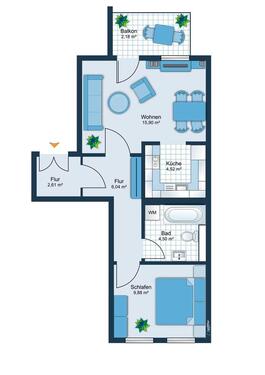Foto - 2 Zimmer Etagenwohnung zur Miete in Chemnitz